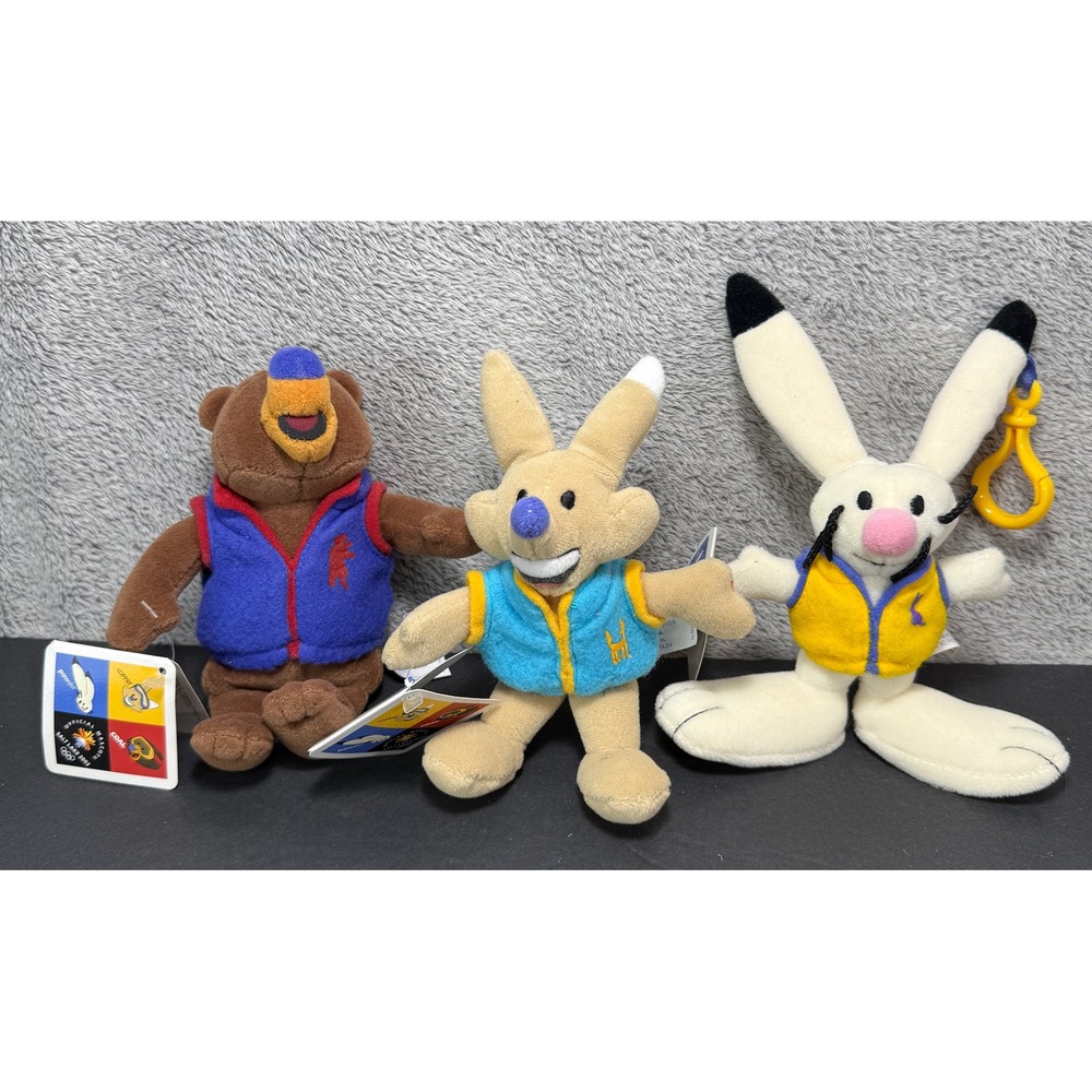 Mattel Salt Lake 2002 Olympic Mascot Plush Set OS Multicolor Powder Copper Coal